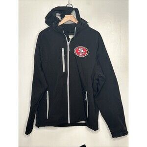 San Francisco 49ers Football Jacket XL Clique Black Heavy Duty *logo Is A Patch